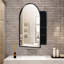 Armoire à pharmacie arquée encastrée, armoire murale de salle de bain avec cadre en métal avec miroir et tablettes réglables, miroir mural avec rangement pour salle de bain-1169308154