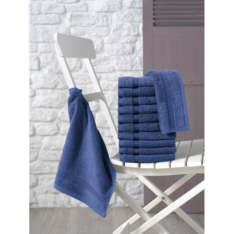 Antalya 100% Cotton Plush Washcloth, Navy