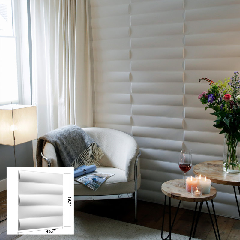 Panneau mural en fibres naturelles de L 19,68 po x L 19,68 po Cotati en blanc cassé