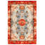 Tapis en coton et polyester à imprimé numérique Larissa Collection - rouge rouille-1091600287