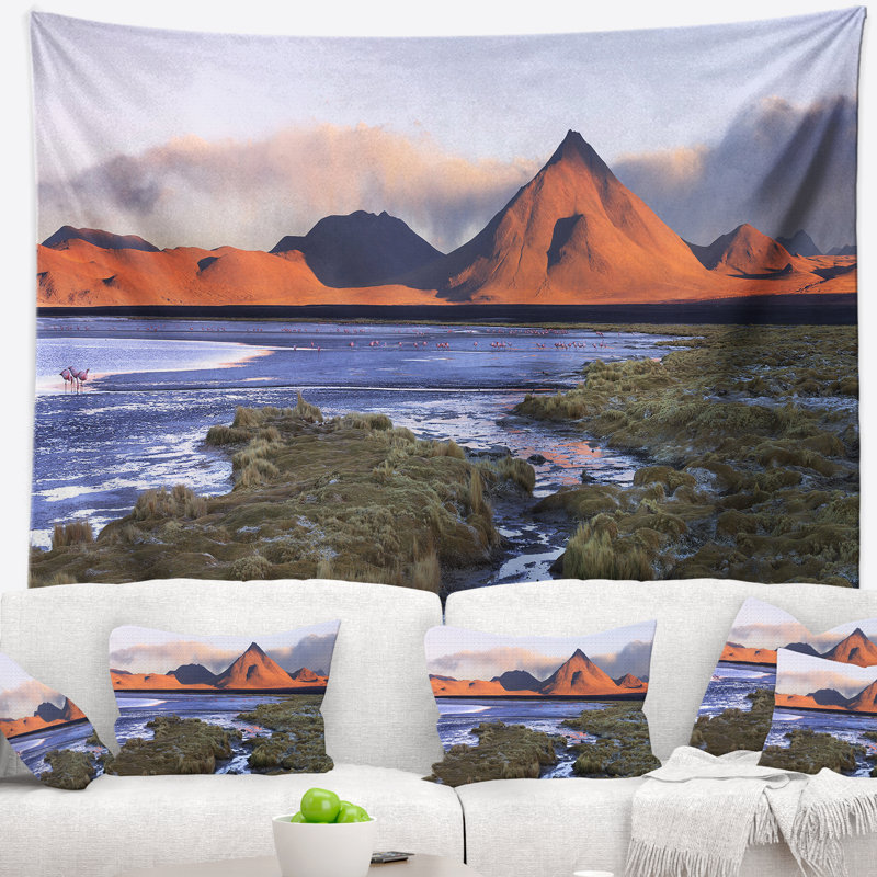 Tapisserie colorada lagon et volcano pabellon, H 32 po x l 39 po