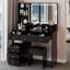 Meuble-lavabo avec miroir à DEL, tiroir spacieux et tabouret confortable pour la routine beauté-553500766