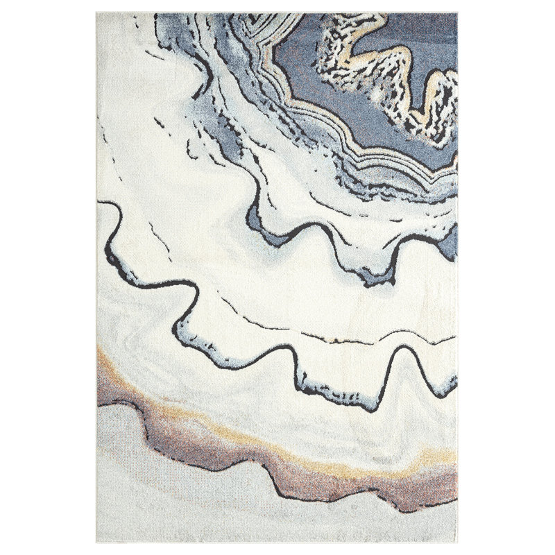 Nedyu Abstract Indoor Rug, Rectangle 4' x 6'