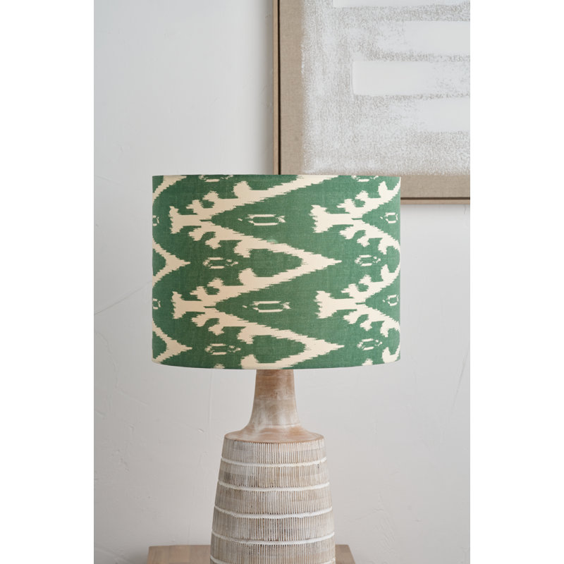 Cotton Drum Lamp Shade ( Uno ), 23cm H x 35cm W x  35cm D, Green