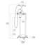 Robinet de baignoire autoportant en métal avec douche à main en or brossé - style moderne pour salle de bain