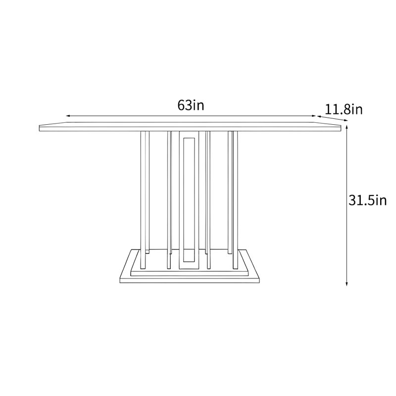 Console moderne simple et luxueuse, H 31,5 po x l 63 po x P 11,8 po