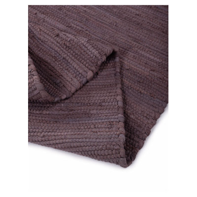 Chindi Uni Solid Colour Hand Crafted Hand Braided Mauve Area Rug