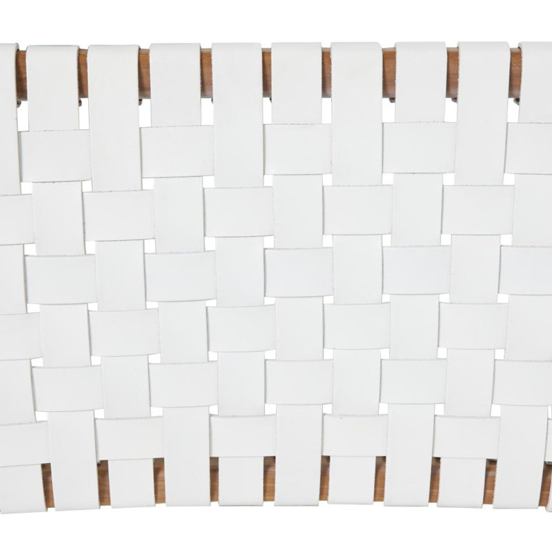 Chaise d'appoint en cuir véritable Markus, Blanc / Brun