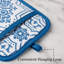 MARTHA STEWART - Ensemble de 2 pots à médaillons Strie - bleu marine 7 po x 10 po