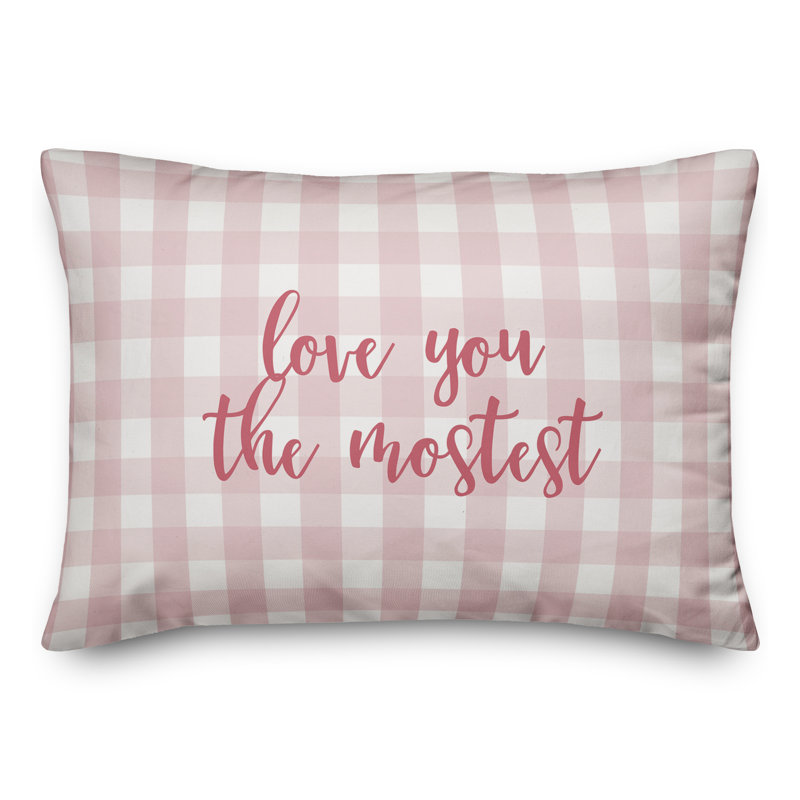Plaid Throw Pillow, Pink