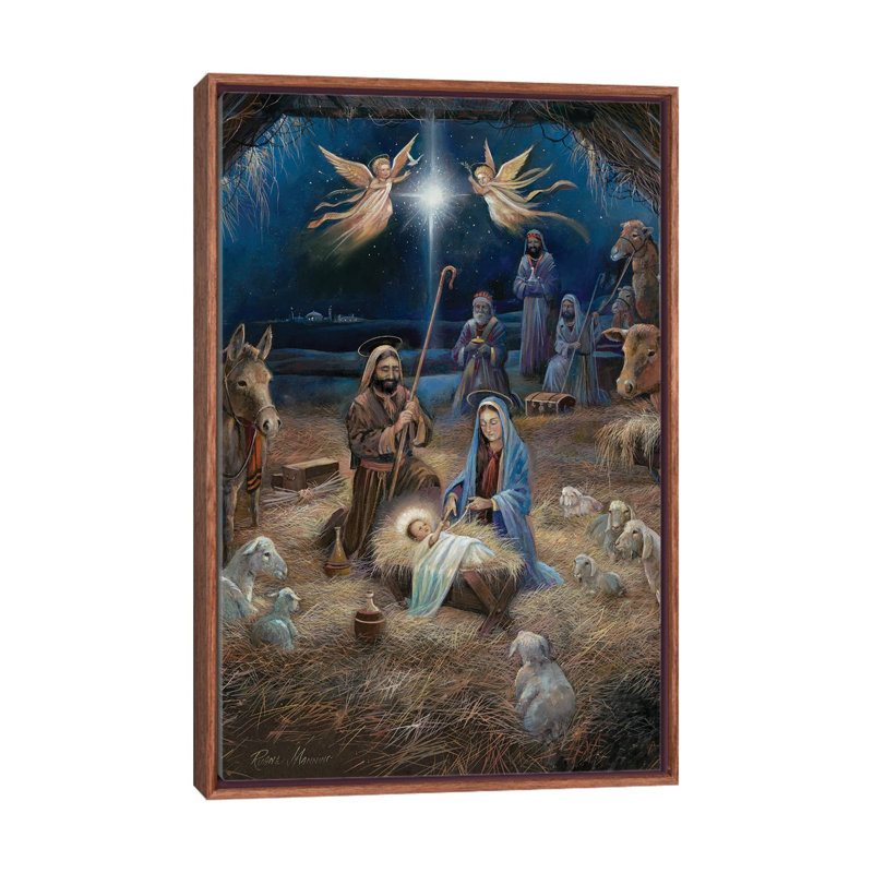 «Silent Night», reproduction d'art sur toile encadrée, Brun, H 40 po x l 26 po, Impression encadrée sans passe-partout