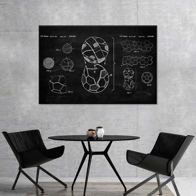 «Soccer Ball BW», brevet sur toile, H 8 po x l 12 po x P 1 po