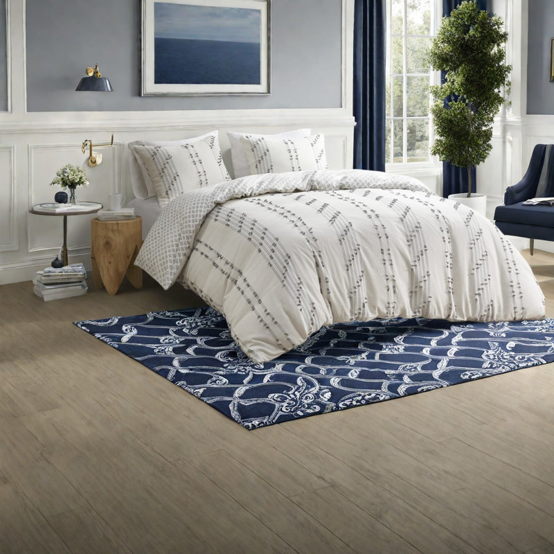 Ensemble de literie luxueux en jacquard de coton, ivoire élégant, très grand / très grand californien