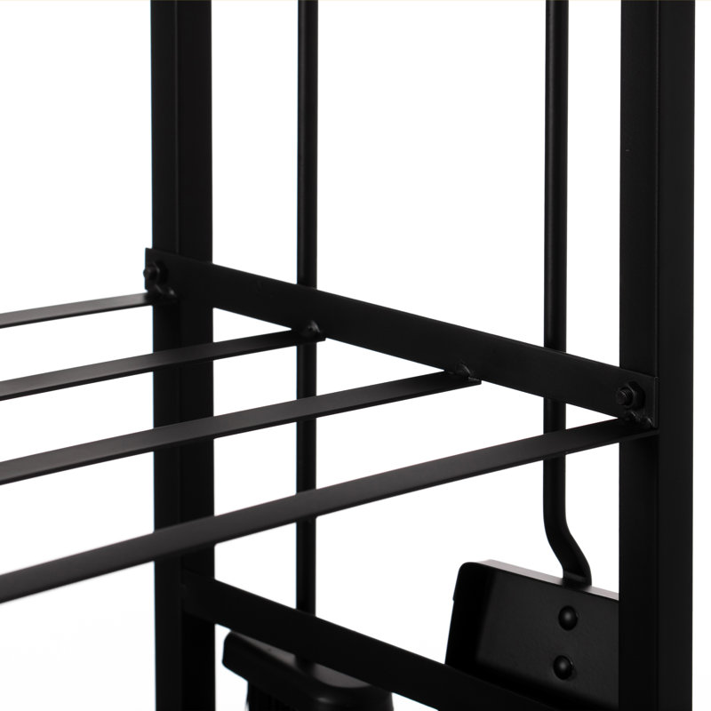 Black Iron Outdoor Firewood Log Cart with Tool Rack