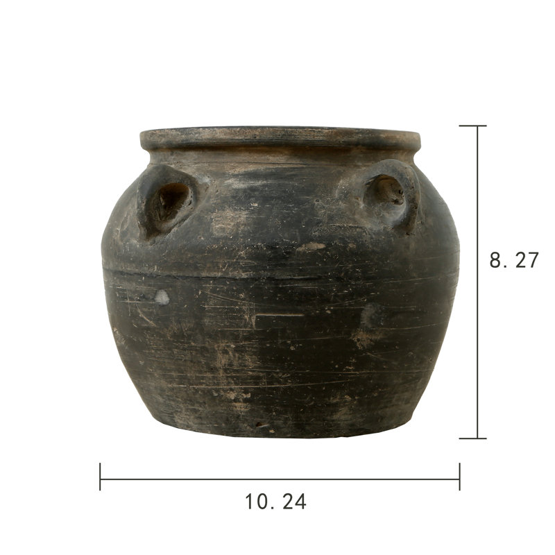 Vase de plancher en céramique Edmeston, H 8,27 po x l 10,24 po x P 10,24 po