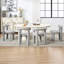 Ensemble de 6 chaises de salle à manger rembourrées modernes H 18,5 po avec pieds en bois massif-121502680-129068653
