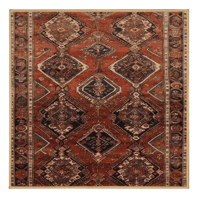 Tapis brun lavable à la machine, Carré 4 pi