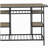Rustic oak and black open kitchen island