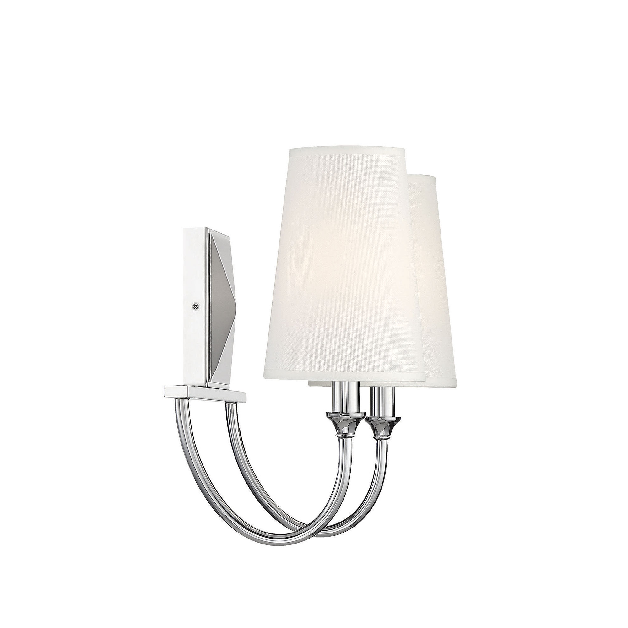 Alata 2-Light Dimmable Vanity Light, Polished Nickel