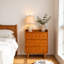 3-Drawer End Table with Charging Station, Bedside Table with Solid Wood Legs