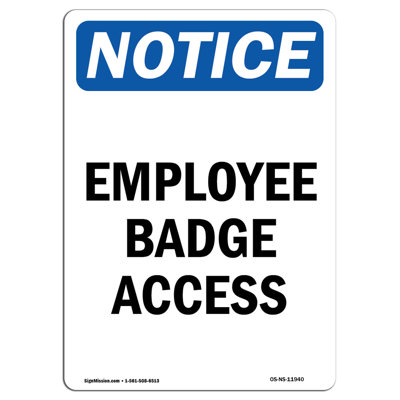 Employee Badge Access Sign