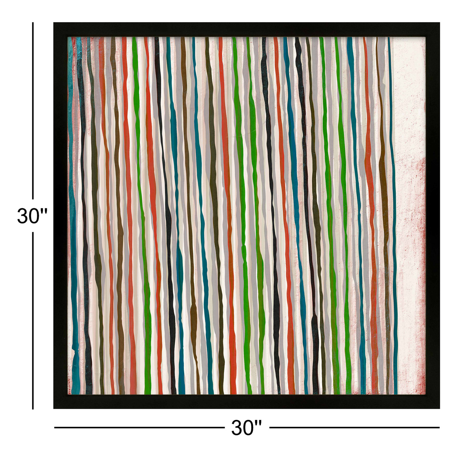 Untitled Linework Print by Marco Marella, Black Paper Framed, 30" H x 30" W