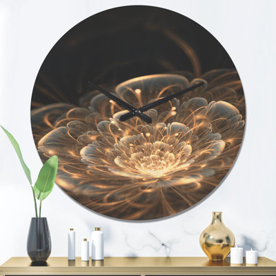 Horloge murale Fractal Flower with Rays