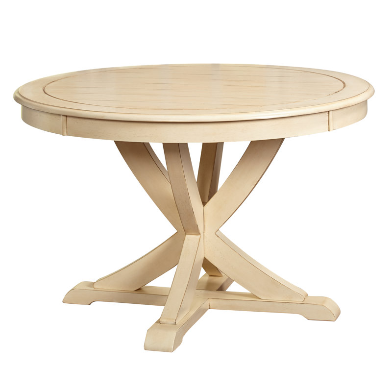Rivington Round Solid Wood Dining Table, Antique White