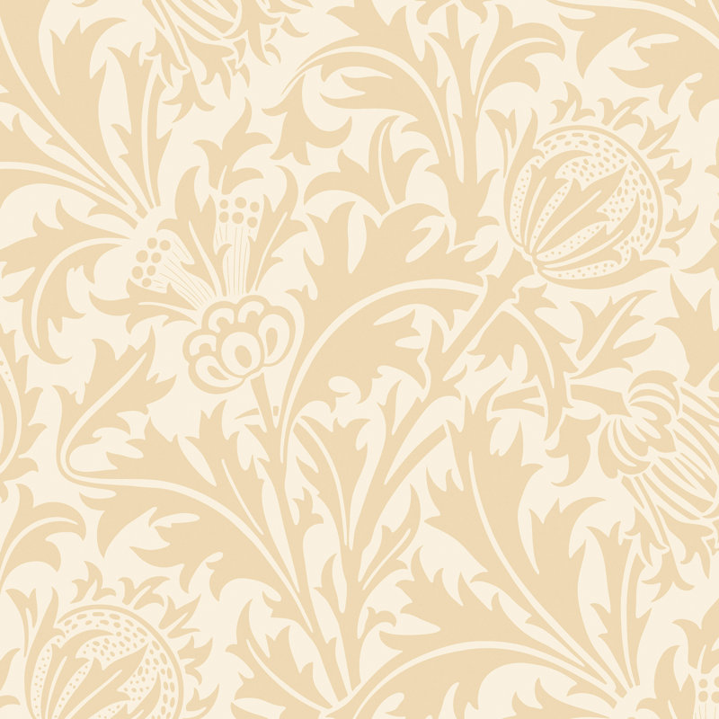 Thistle Damask - Soft Gold, Natural