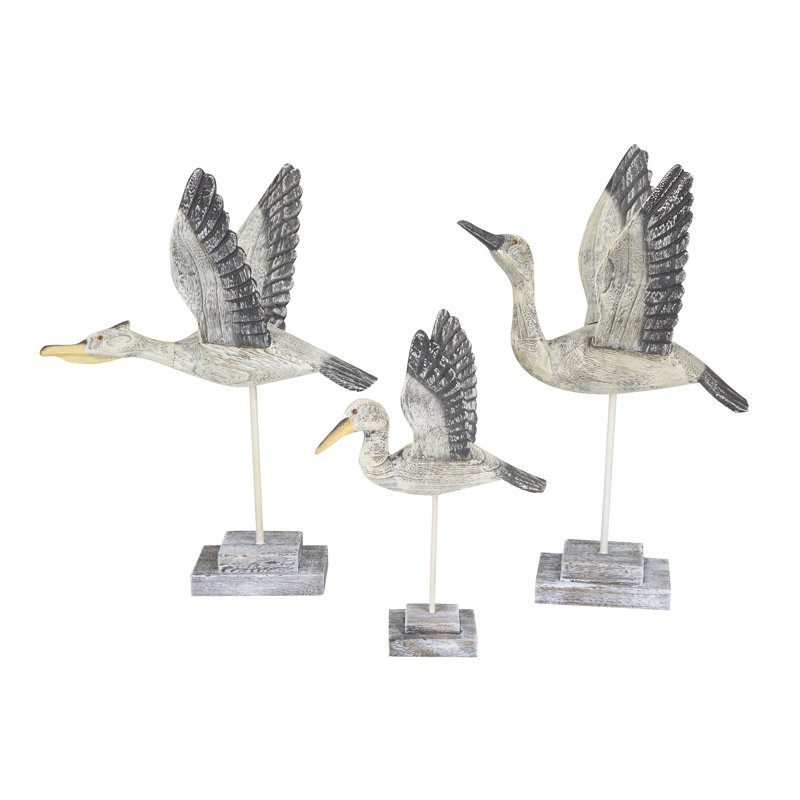 Galindo Animals Figurines & Sculptures, Gray/White