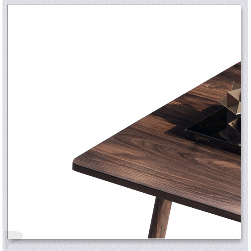 Bureau moderne en bois aggloméré minimaliste avec pieds en métal noyer, petite table de salle à manger, bureau d'ordinateur, bureau, table de cuisine pour 6 sièges