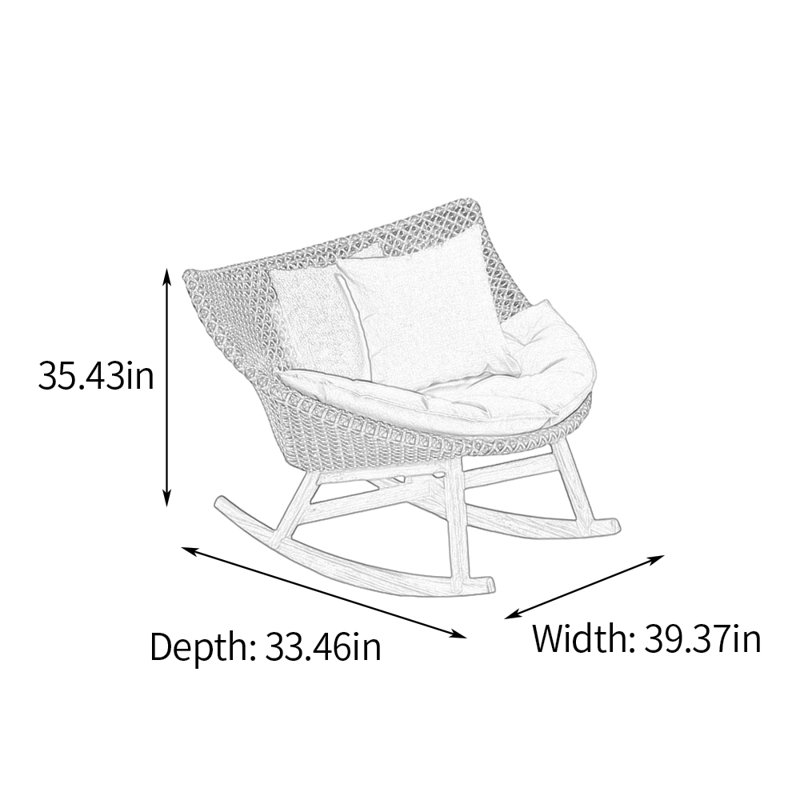 Chaise berçante PE, Gris, Gris clair
