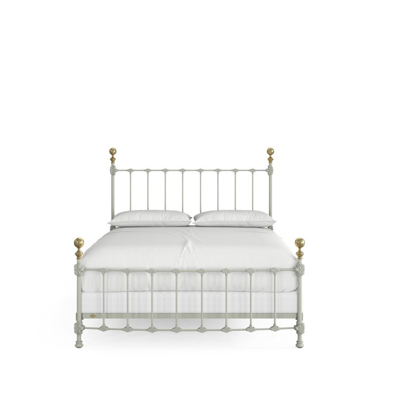 151 Palatial Bed | Complete Arched Foot, King, Sage Green/Light Gold