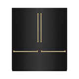 ZLINE Autograph 72 in. Black Stainless Refrigerator w/ Gray and Bronze Accents