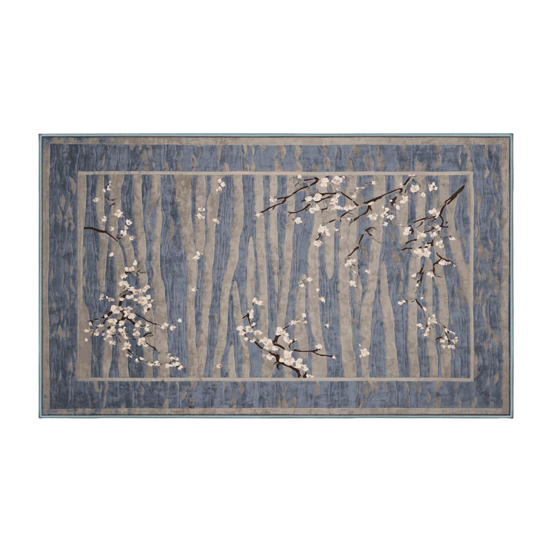Tapis bleu lavable à la machine, Tapis de couloir 2 pi x 4 pi