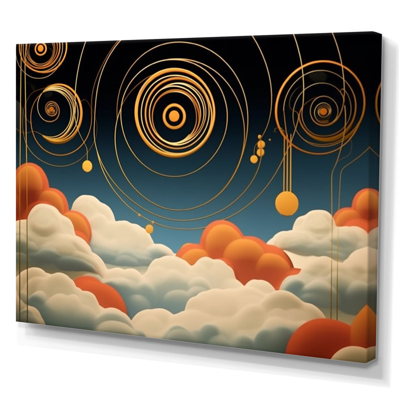 " Graphic Bliss Abstract Futuristic Landscape ", Wrapped Canvas, 12''H x 20''W x 1''D
