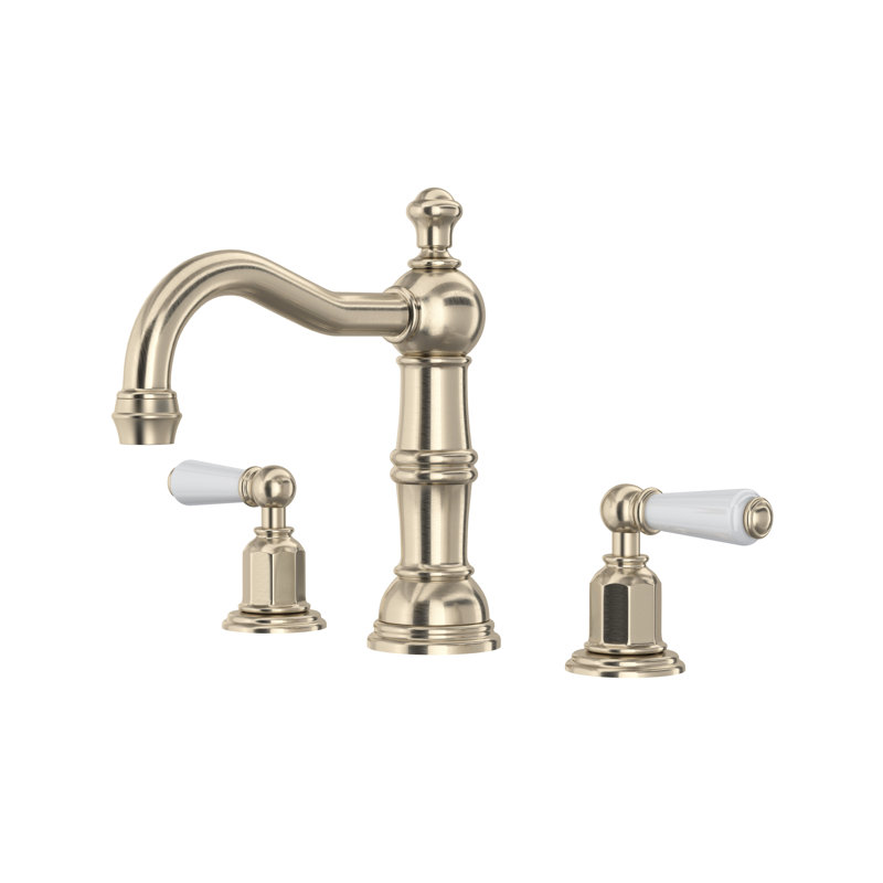 Edwardian™ Widespread Bathroom Faucet with Drain Assembly, Satin Nickel, Lever