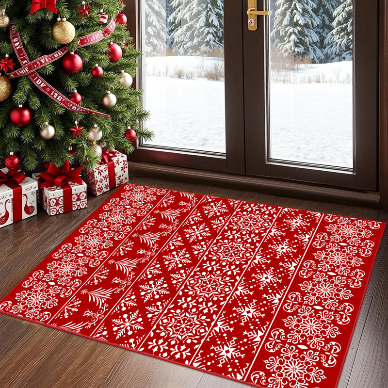 Kikumi Christmas Decorative Washable Area Rug With Non-Slip Backing, Rectangle 2' x 3'