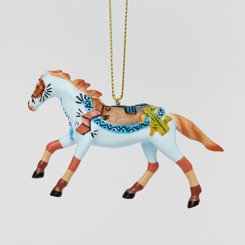 Ornement en forme de piste de poneys peints danseuse de sable