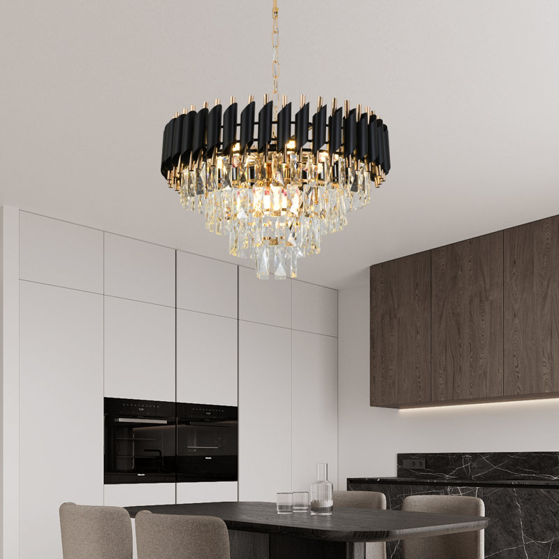 9 - Light Chandelier, Matte Black