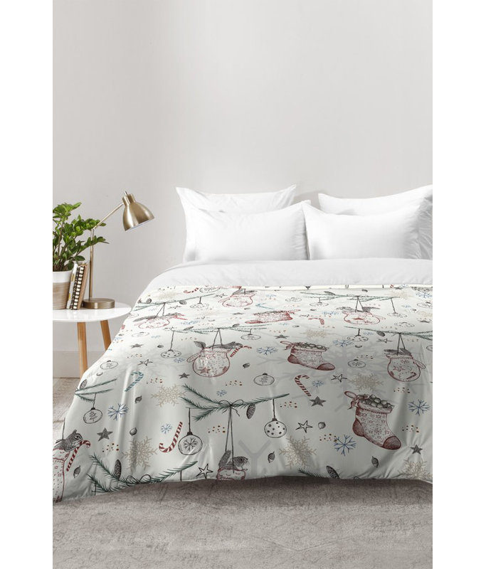 Ensemble d'édredon Noël, Édredon pour lit simple TG + 1 taie décorative