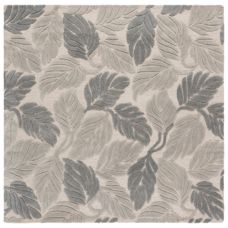 Jardin Hand Tufted Wool; Cotton Floral Indoor Rug, Square 6'