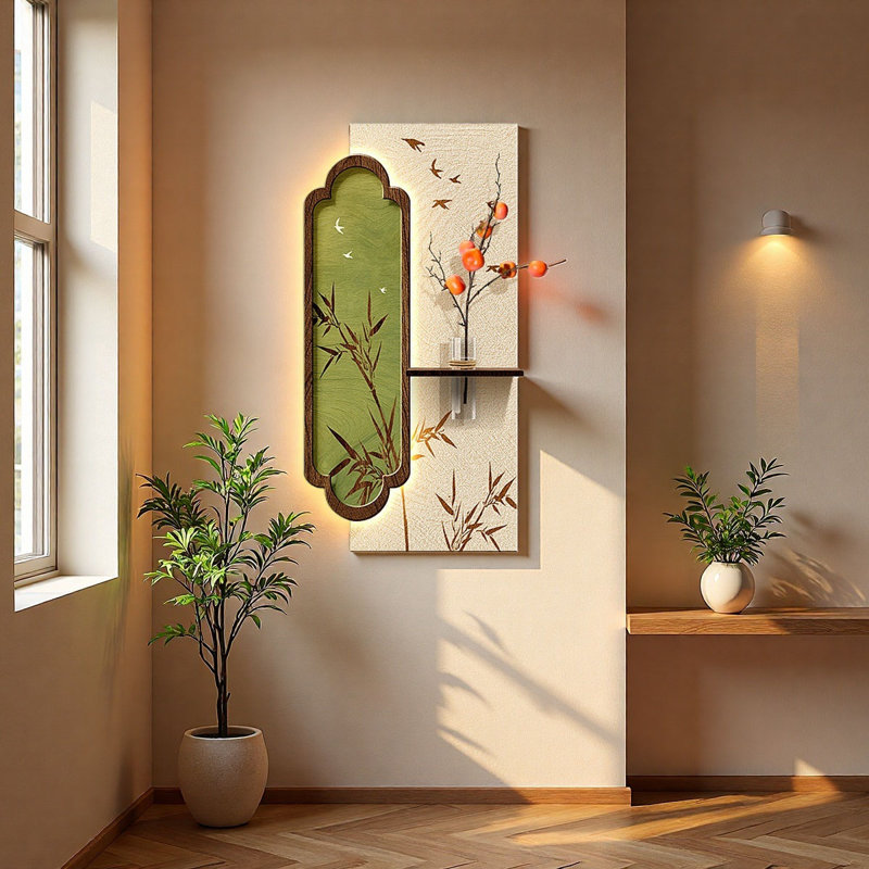 Porte d'entrée Mid-Century en grès chinois, H 70,87 po x l 35,43 po x P 1,18 po