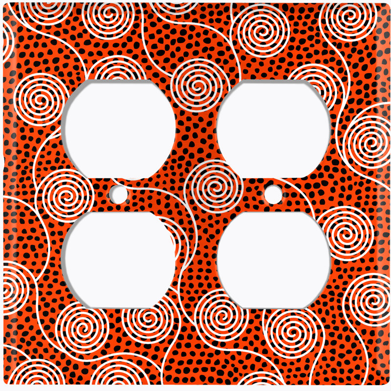 Patterned 2 - Gang Toggle Light Switch Standard Wall Plate, Red