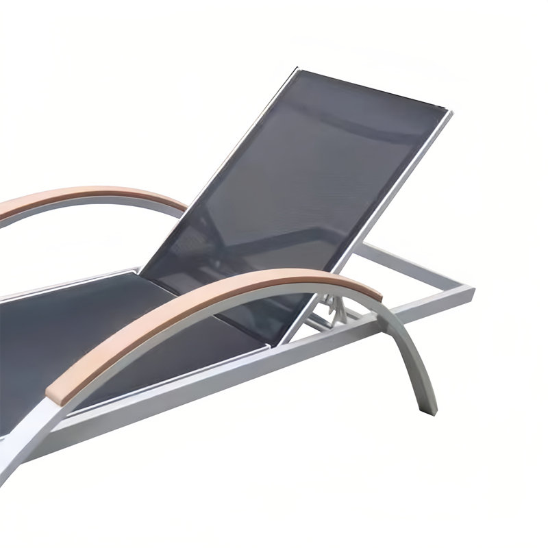 Chaise longue de jardin pour l'extérieur, Noir