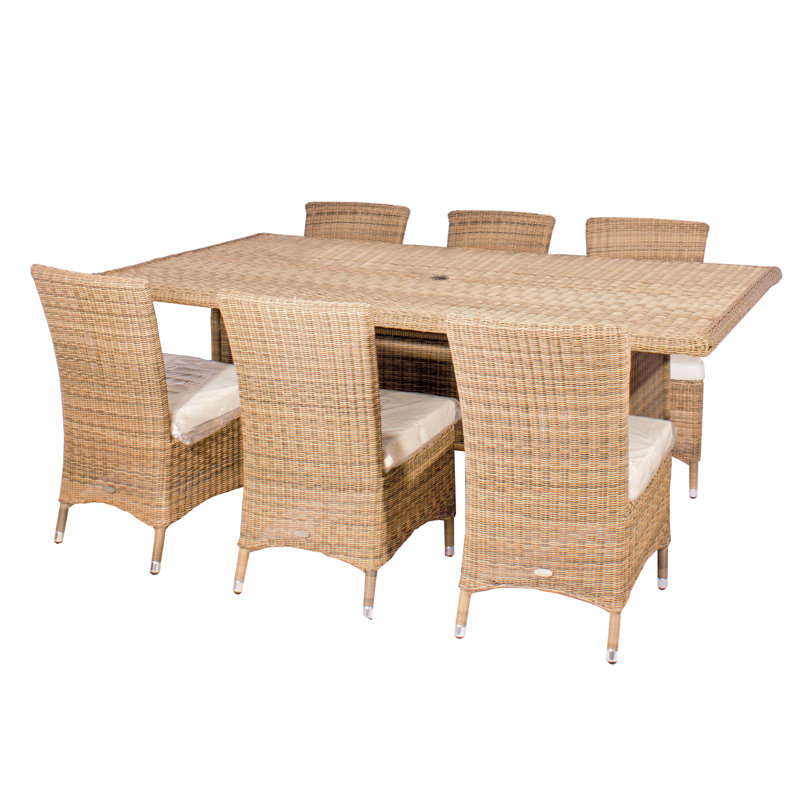Rectangular 7 - Piece 6 - Person 210Cm L Outdoor Table Set