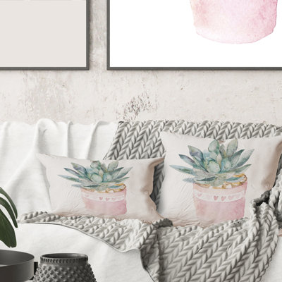 Carré, cactus et plantes grasses II - Coussin Farmhouse