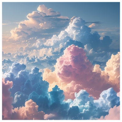 Fluffy Pastel Clouds Comforter