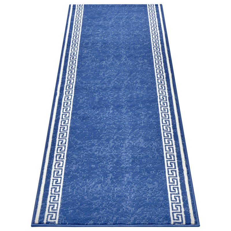 Flatweave Blue Rug, Runner 80 x 300cm