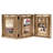 4X6 Picture Frame Rustic Wood Hinged Folding Triple Picture Frames Collage, Double-Sided Display Rotatable High Definition Glass Photo Frame For Home Tabletop(Carbonized Black)